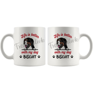 Personalized Big Mountain Dog Mom Dad Mug, Custom Dog's Name Gift