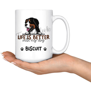 Personalized Big Mountain Dog Mom Dad Mug, Custom Dog's Name Gift