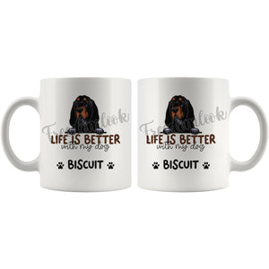 Personalized Black Coonhound Dog Mom Dad Mug, Custom Dog's Name Gift