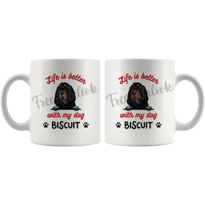 Personalized Black Coonhound Dog Mom Dad Mug, Custom Dog's Name Gift