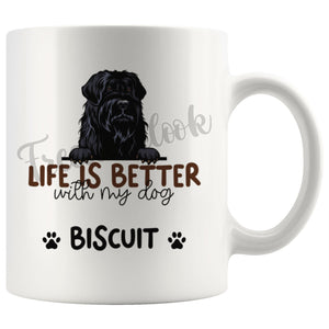 Personalized Black Russian Terrier Dog Mom Dad Mug, Custom Dog's Name Gift