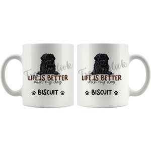 Personalized Black Russian Terrier Dog Mom Dad Mug, Custom Dog's Name Gift