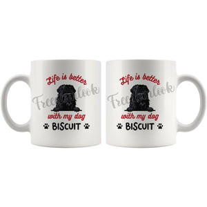 Personalized Black Russian Terrier Dog Mom Dad Mug, Custom Dog's Name Gift