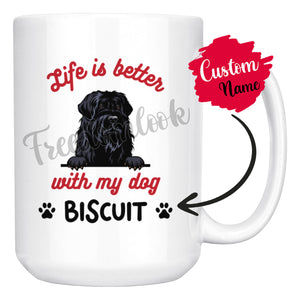Personalized Black Russian Terrier Dog Mom Dad Mug, Custom Dog's Name Gift
