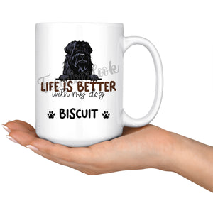 Personalized Black Russian Terrier Dog Mom Dad Mug, Custom Dog's Name Gift