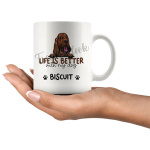 Personalized Bloodhound Dog Mom Dad Mug, Custom Dog's Name Gift