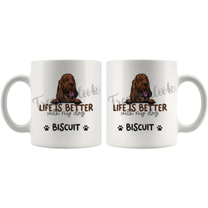 Personalized Bloodhound Dog Mom Dad Mug, Custom Dog's Name Gift