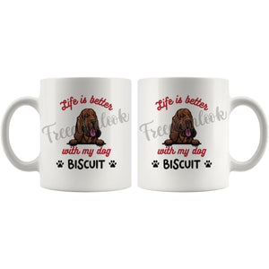 Personalized Bloodhound Dog Mom Dad Mug, Custom Dog's Name Gift