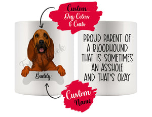 Personalized Bloodhound Dog Mom Dad Mug, Funny Dog Owner Gift