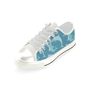High & Low Top Blue Dolpins Canvas Shoes - Freedom Look