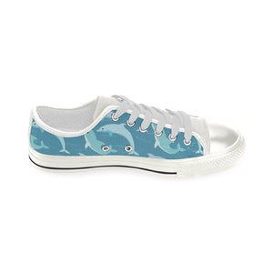 High & Low Top Blue Dolpins Canvas Shoes - Freedom Look