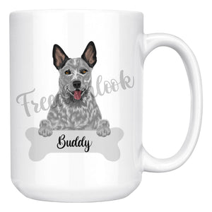 Personalized Blue Heeler Dog Mom Dad Mug, Funny Dog Owner Gift