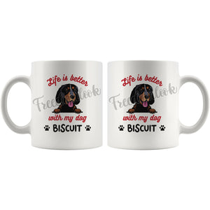 Personalized Bluetick Coonhound Dog Mom Dad Mug, Custom Dog's Name Gift