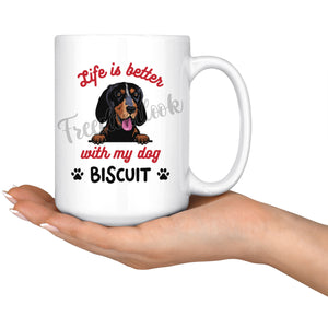 Personalized Bluetick Coonhound Dog Mom Dad Mug, Custom Dog's Name Gift