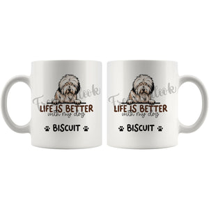 Personalized Bobtail Dog Mom Dad Mug, Custom Dog's Name Gift