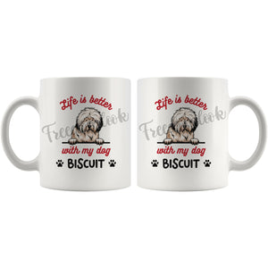 Personalized Bobtail Dog Mom Dad Mug, Custom Dog's Name Gift