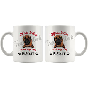 Personalized Boerboel Dog Mom Dad Mug, Custom Dog's Name Gift