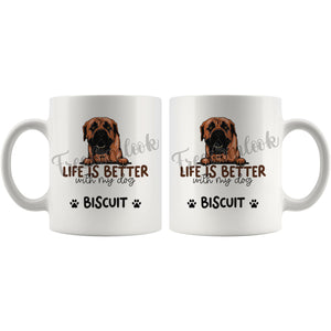 Personalized Boerboel Dog Mom Dad Mug, Custom Dog's Name Gift