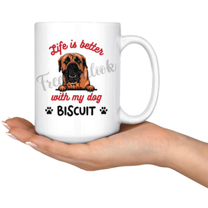Personalized Boerboel Dog Mom Dad Mug, Custom Dog's Name Gift