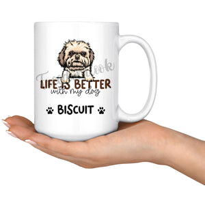 Personalized Bolonka Zwetna Dog Mom Dad Mug, Custom Dog's Name Gift
