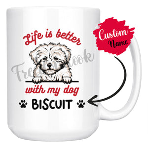 Personalized Bolonka Zwetna Dog Mom Dad Mug, Custom Dog's Name Gift