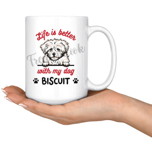 Personalized Bolonka Zwetna Dog Mom Dad Mug, Custom Dog's Name Gift