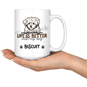 Personalized Bolonka Zwetna Dog Mom Dad Mug, Custom Dog's Name Gift