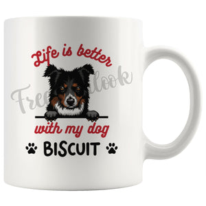 Personalized Border Collie Dog Mom Dad Mug, Custom Dog's Name Gift