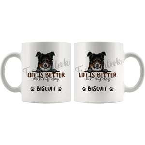 Personalized Border Collie Dog Mom Dad Mug, Custom Dog's Name Gift