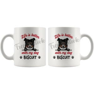 Personalized Border Collie Dog Mom Dad Mug, Custom Dog's Name Gift