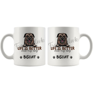 Personalized Border Terrier Dog Mom Dad Mug, Custom Dog's Name Gift