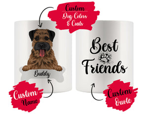 Personalized Border Terrier Dog Rescue Mom Dad Mug, Best Dog Owner Gift