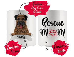 Personalized Border Terrier Dog Rescue Mom Dad Mug, Best Dog Owner Gift