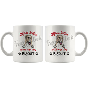 Personalized Borzoi Dog Mom Dad Mug, Custom Dog's Name Gift