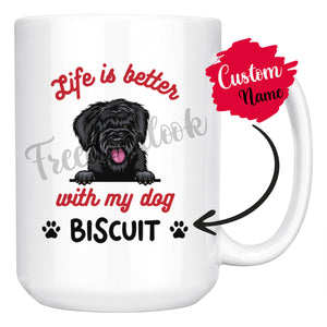 Personalized Bouvier des Flanders Dog Mom Dad Mug, Custom Dog's Name Gift