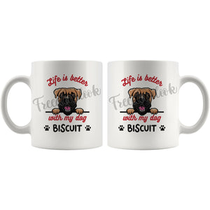 Personalized Boxer Dog Mom Dad Mug, Custom Dog's Name Gift