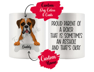 Personalized Boxer Dog Mom Dad Mug, Funny Dog Owner Gift