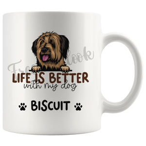 Personalized Briard Dog Mom Dad Mug, Custom Dog's Name Gift