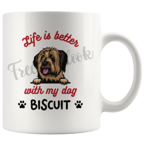 Personalized Briard Dog Mom Dad Mug, Custom Dog's Name Gift
