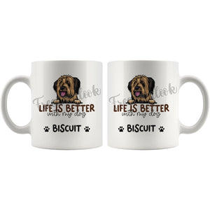 Personalized Briard Dog Mom Dad Mug, Custom Dog's Name Gift
