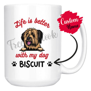 Personalized Briard Dog Mom Dad Mug, Custom Dog's Name Gift