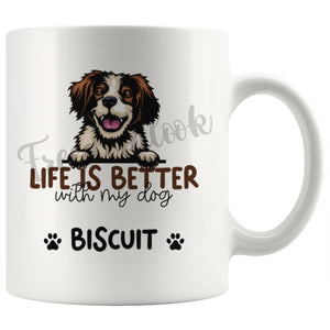 Personalized Brittany Dog Mom Dad Mug, Custom Dog's Name Gift
