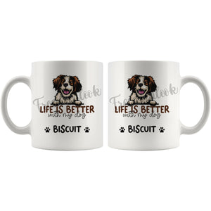 Personalized Brittany Dog Mom Dad Mug, Custom Dog's Name Gift