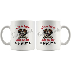Personalized Brittany Dog Mom Dad Mug, Custom Dog's Name Gift