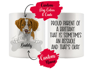 Personalized Brittany Dog Mom Dad Mug, Funny Dog Owner Gift