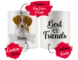 Personalized Brittany Dog Rescue Mom Dad Mug, Best Dog Owner Gift