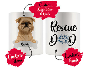 Personalized Brussels Griffon Dog Rescue Mom Dad Mug, Best Dog Owner Gift