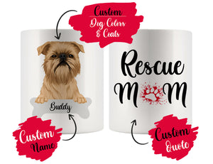 Personalized Brussels Griffon Dog Rescue Mom Dad Mug, Best Dog Owner Gift