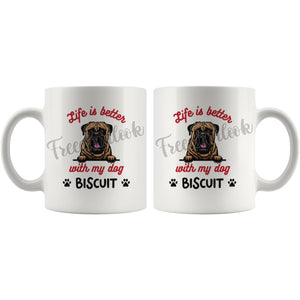 Personalized Bullmastiff Dog Mom Dad Mug, Custom Dog's Name Gift