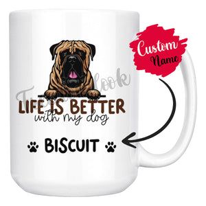 Personalized Bullmastiff Dog Mom Dad Mug, Custom Dog's Name Gift